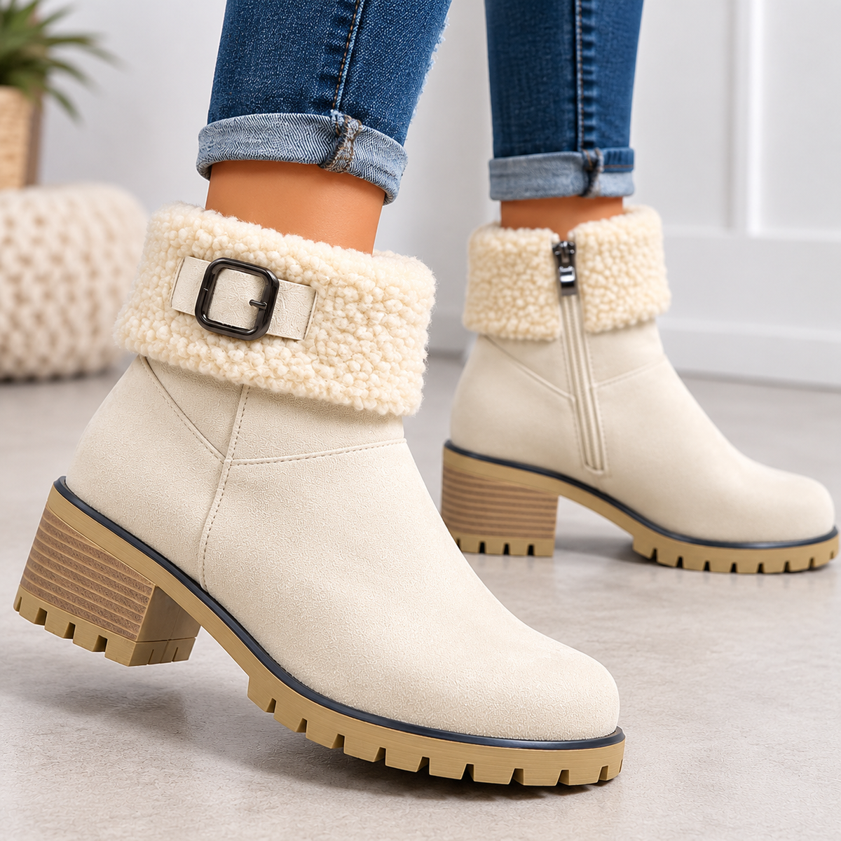 Bottees Basse Fourré Femme Marron, idéale hiver - Mysia Paris-women's boots-Mysia Paris