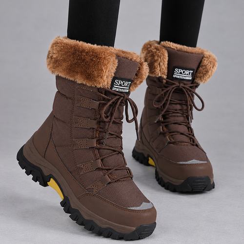 Bottes Cuir Fourrées Femme De Neige - Mysia Paris-women's boots-Marron foncé-35-Mysia Paris
