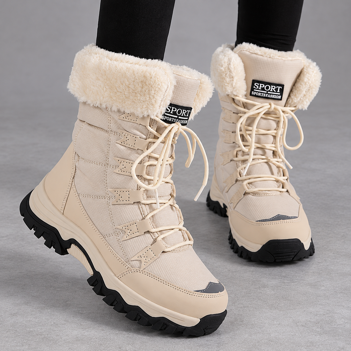 Bottes Cuir Fourrées Femme De Neige - Mysia Paris-women's boots-Kaki-35-Mysia Paris