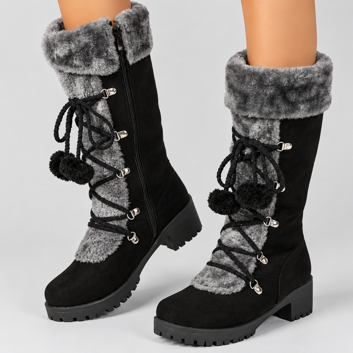 Bottes Hiver Noir Femme Fourré, Gros Mollets - Mysia Paris-women's boots-Mysia Paris-Mysia Paris