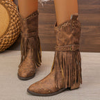 Bottes Noir Cowboy Femme, Simili-Cuir Idéale Hiver - Mysia Paris-women's boots-Mysia Paris