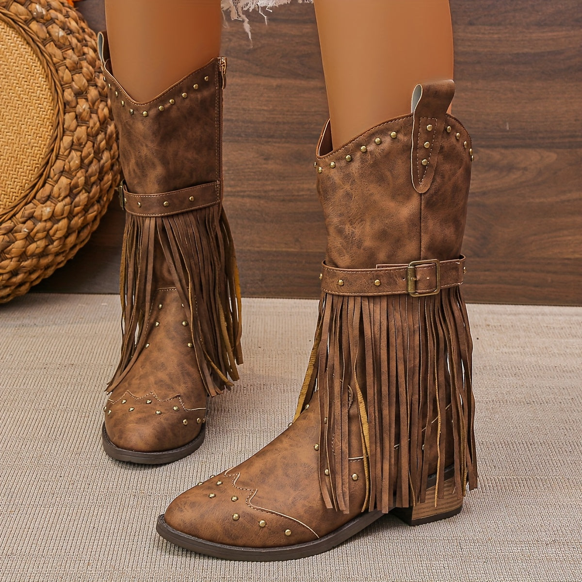 Bottes Noir Cowboy Femme, Simili-Cuir Idéale Hiver - Mysia Paris-women's boots-Mysia Paris