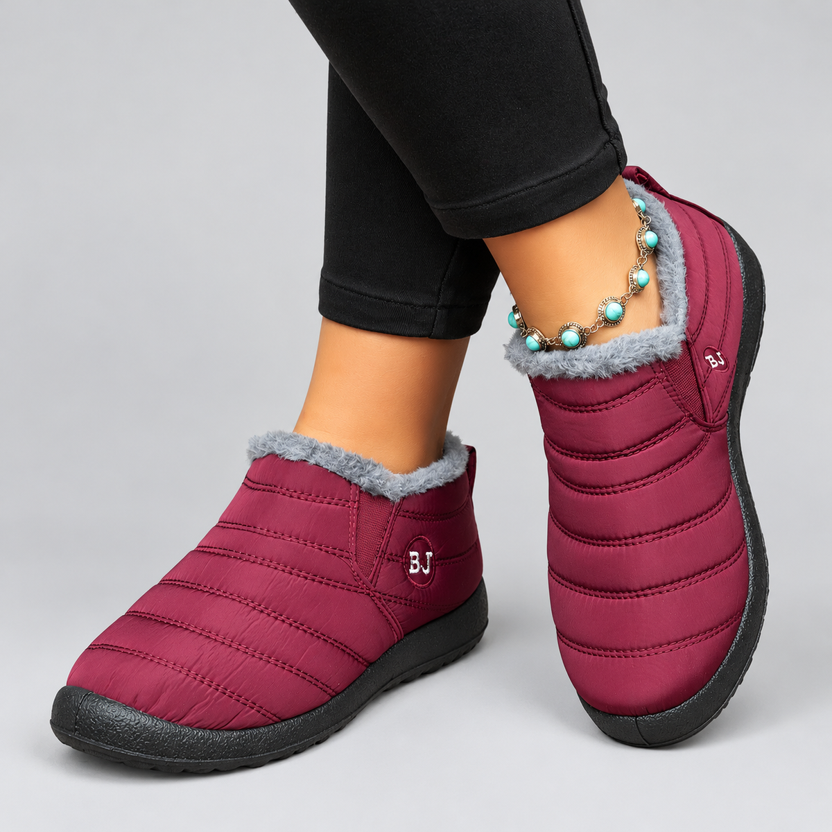 Bottines De Pluies Femme Fourrés, idéale hiver - Mysia Paris-women's boots-Rouge-35-Mysia Paris