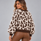 Cardigan Court Polaire Femme, Imprimé Léopard - Mysia Paris-women's cardigan-Mysia Paris