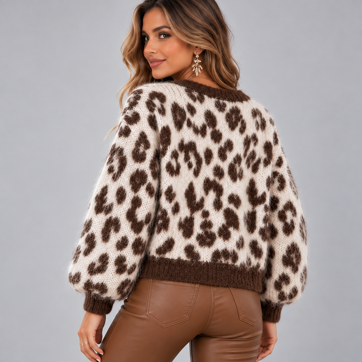 Cardigan Court Polaire Femme, Imprimé Léopard - Mysia Paris-women's cardigan-Mysia Paris