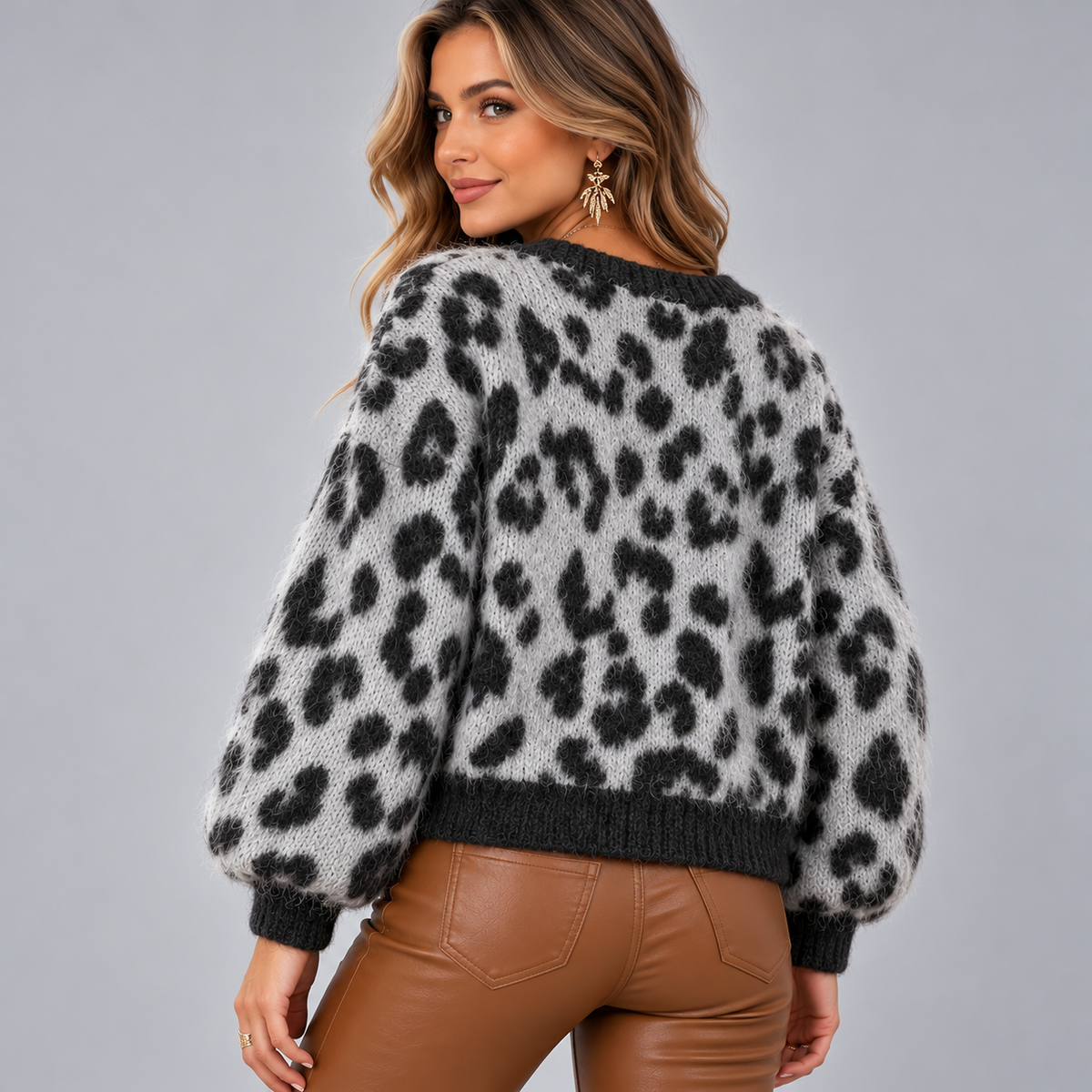 Cardigan Court Polaire Femme, Imprimé Léopard - Mysia Paris-women's cardigan-Mysia Paris