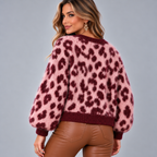 Cardigan Court Polaire Femme, Imprimé Léopard - Mysia Paris-women's cardigan-Mysia Paris