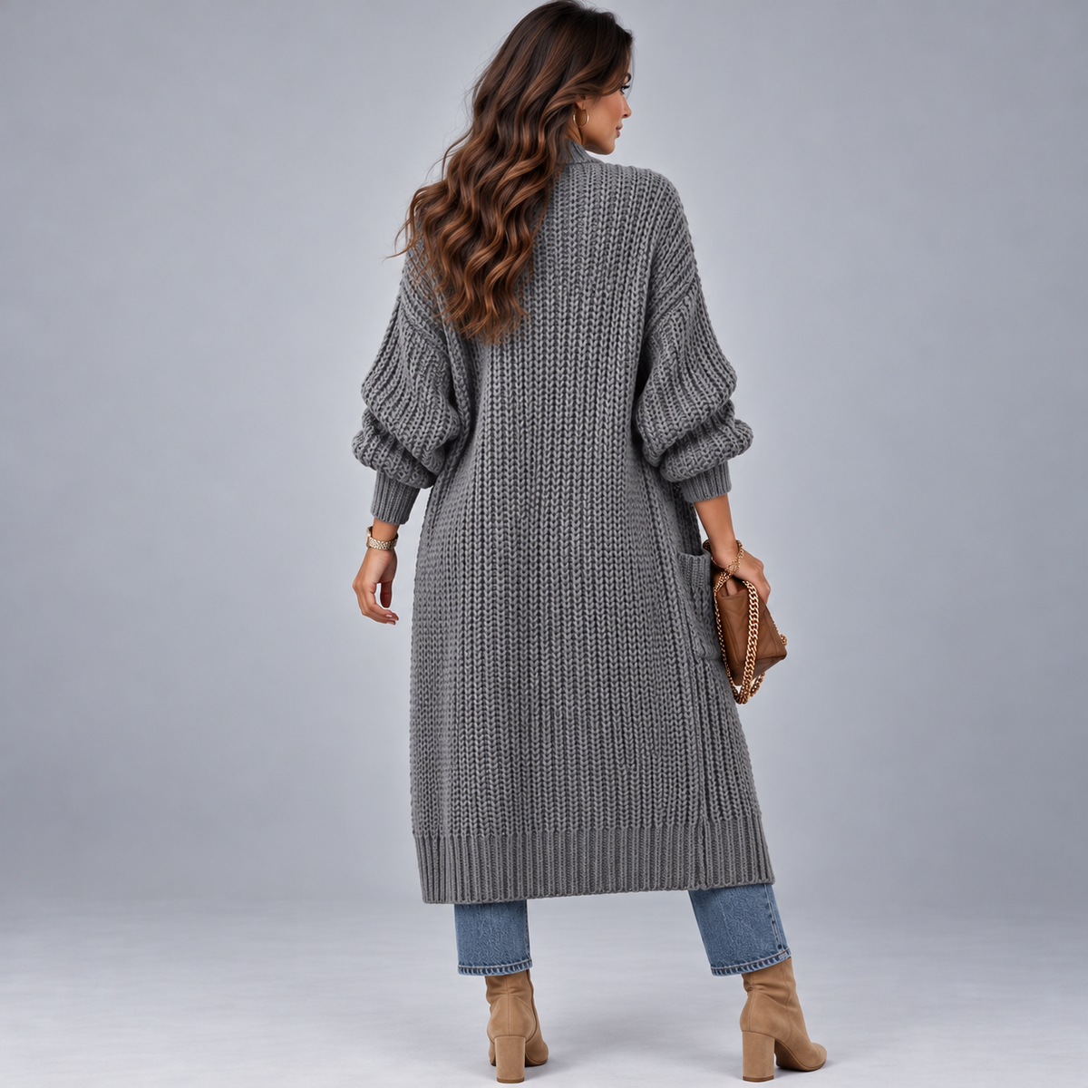 Cardigan Long Femme, En Laine Idéale Hiver - Mysia Paris-women's cardigan-Mysia Paris
