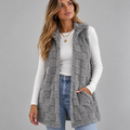 Cardigan Long Polaire Femme, Laine pour l'hiver - Mysia Paris-women's cardigan-Gris clair-XS-Mysia Paris