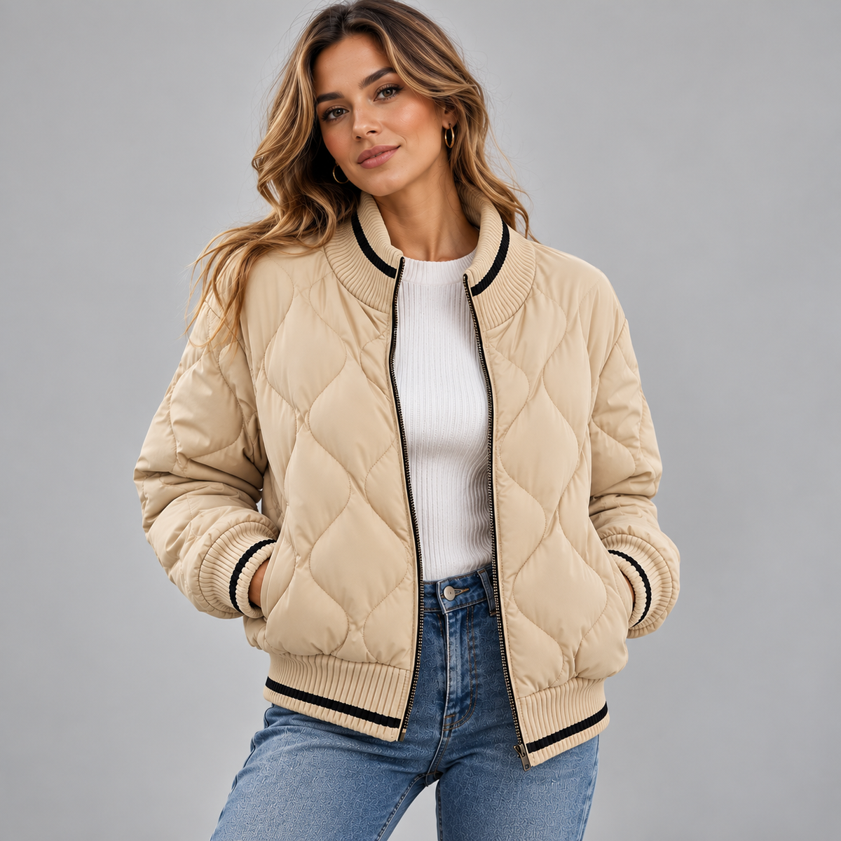 Doudoune Matelassé Légère Femme, idéale hiver - Mysia Paris-women's jacket-Kaki-S-Mysia Paris