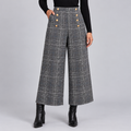 Pantalon Large Chic à Carreaux - Mysia Paris-women's pants-Gris-S-Mysia Paris