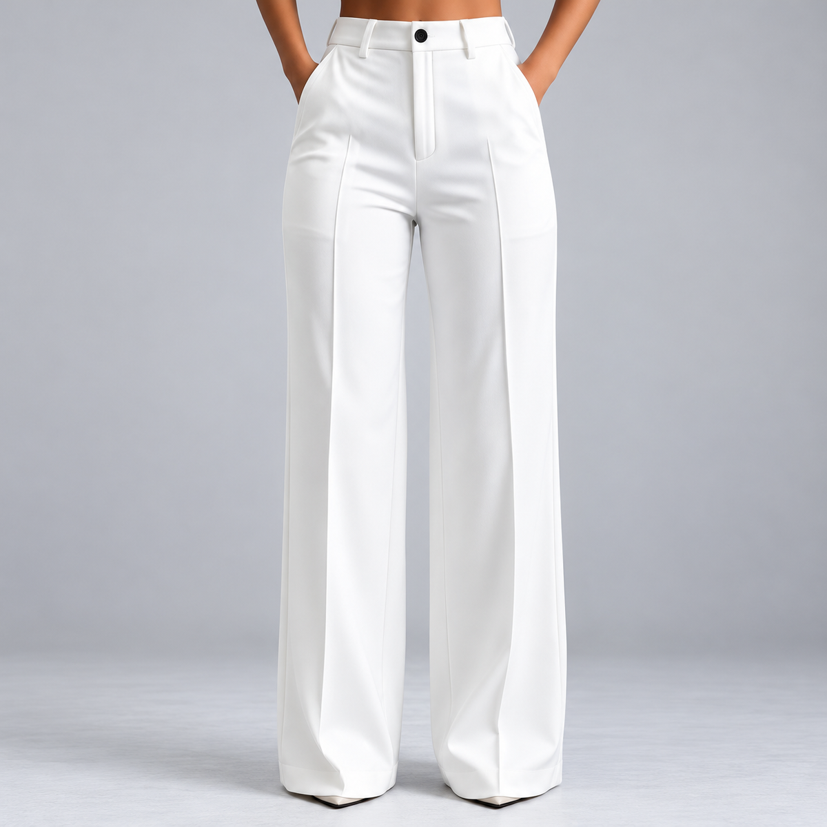 Pantalon Large Femme, Taille Haute Fluide - Mysia Paris-women's pants-Blanc-S-Mysia Paris