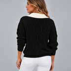 Pull Col En V En Laine Chic - Mysia Paris-women's sweater-Mysia Paris