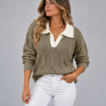 Pull Col En V En Laine Chic - Mysia Paris-women's sweater-Vert-S-Mysia Paris
