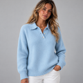 Pull Femme Polo En Maille - Mysia Paris-women's sweater-Bleu-S-Mysia Paris
