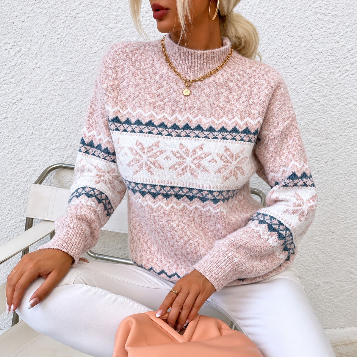 Pull Femme en Cachemire Chaud - idéale pour l'hiver-women's sweater-Rose-S-Mysia Paris