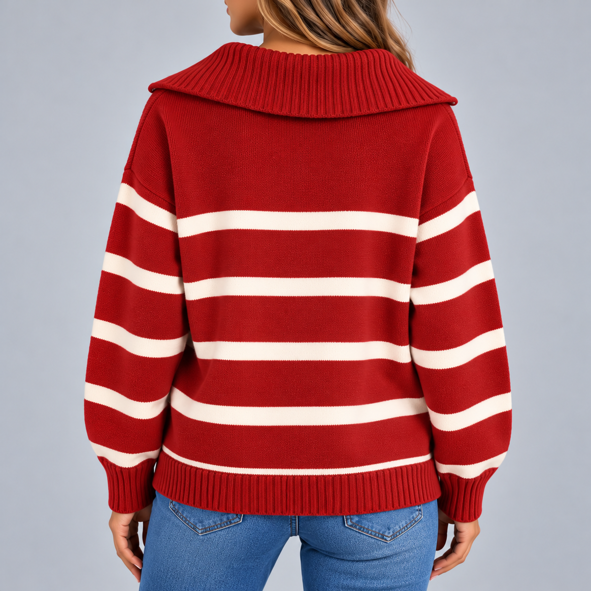 Pull Marinière Femme, Col Zippé - Mysia Paris-women's sweater-Mysia Paris
