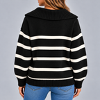 Pull Marinière Femme, Col Zippé - Mysia Paris-women's sweater-Mysia Paris