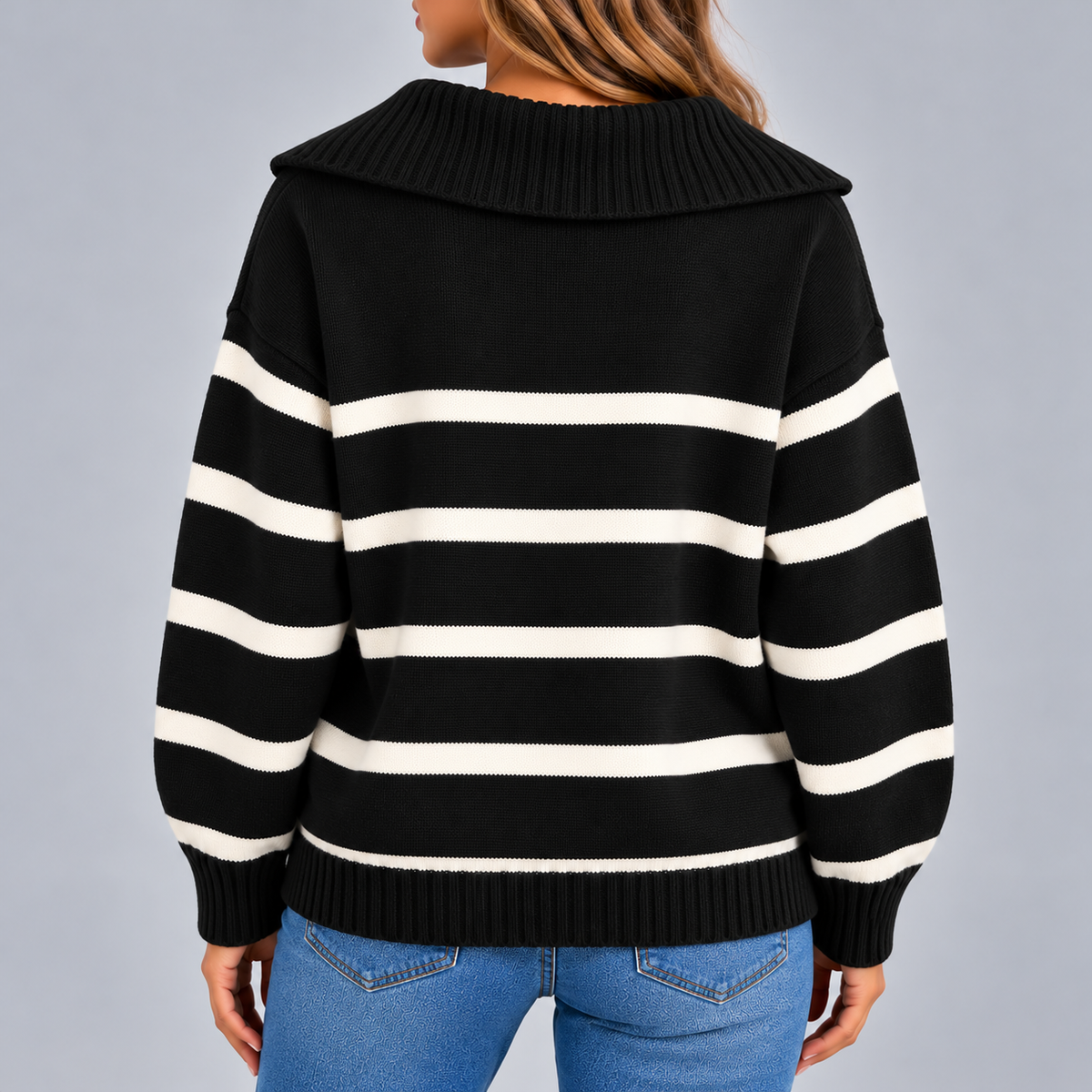 Pull Marinière Femme, Col Zippé - Mysia Paris-women's sweater-Mysia Paris