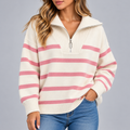 Pull Marinière Femme, Col Zippé - Mysia Paris-women's sweater-Rose-XS-Mysia Paris