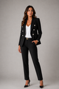 Sydney | Ensemble Tailleur Femme - Blazer Croisé & Pantalon Costume-blazer femme-Noir-S-Mysia Paris