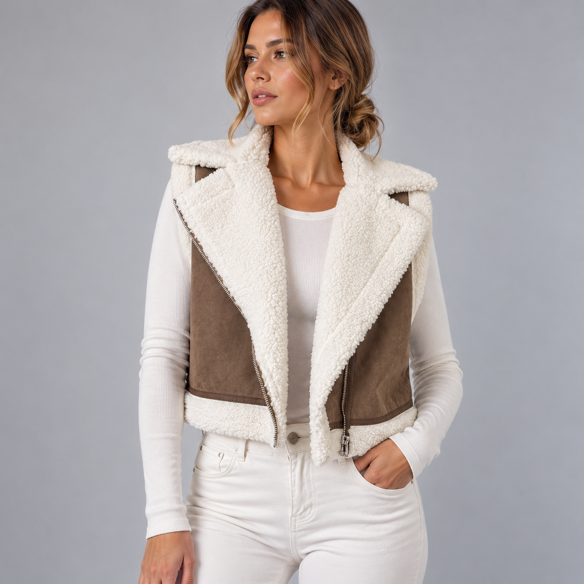 Veste Sans Manches Femme, Laine Polaire idéale hiver - Mysia Paris-women's jacket-Kaki-XS-Mysia Paris