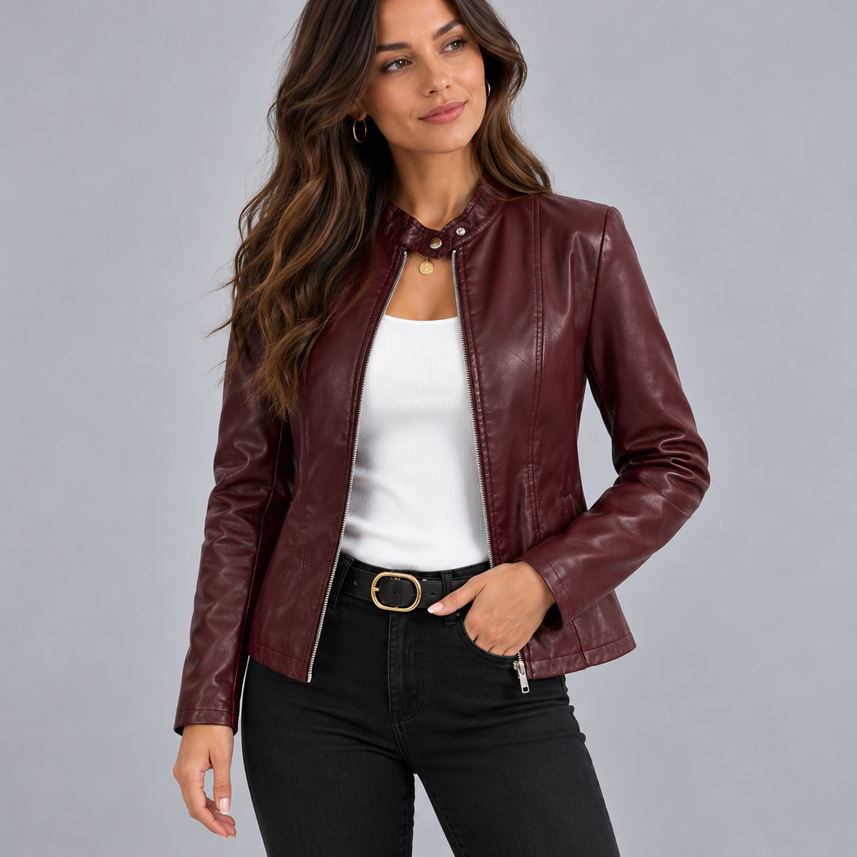 Veste Simili-cuir Femme, Style Moto - Mysia Paris-women's jacket-Rouge-XS-Mysia Paris